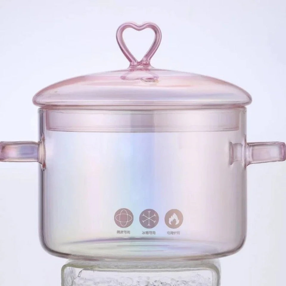 Olla de vidrio tornasol 1.5 litros
