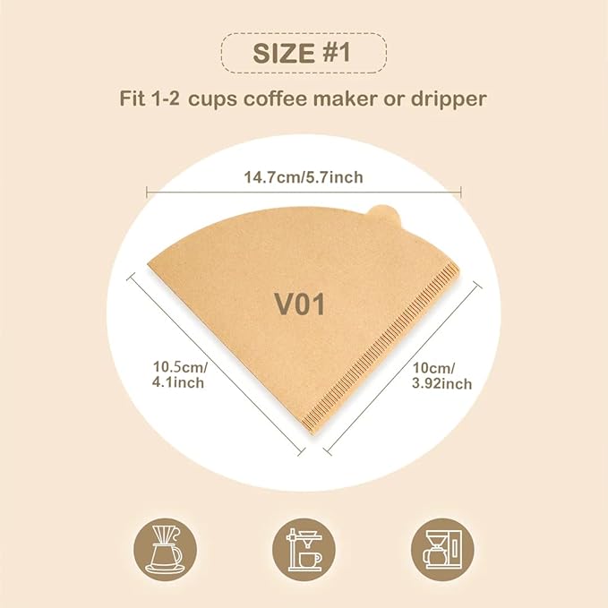 Set de 100 filtro para cafe v60