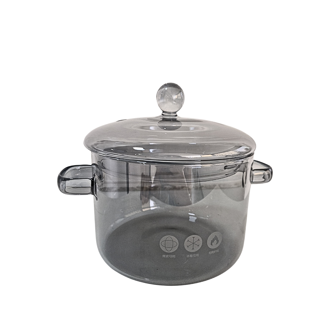 Olla de vidrio gris 1.5 litros