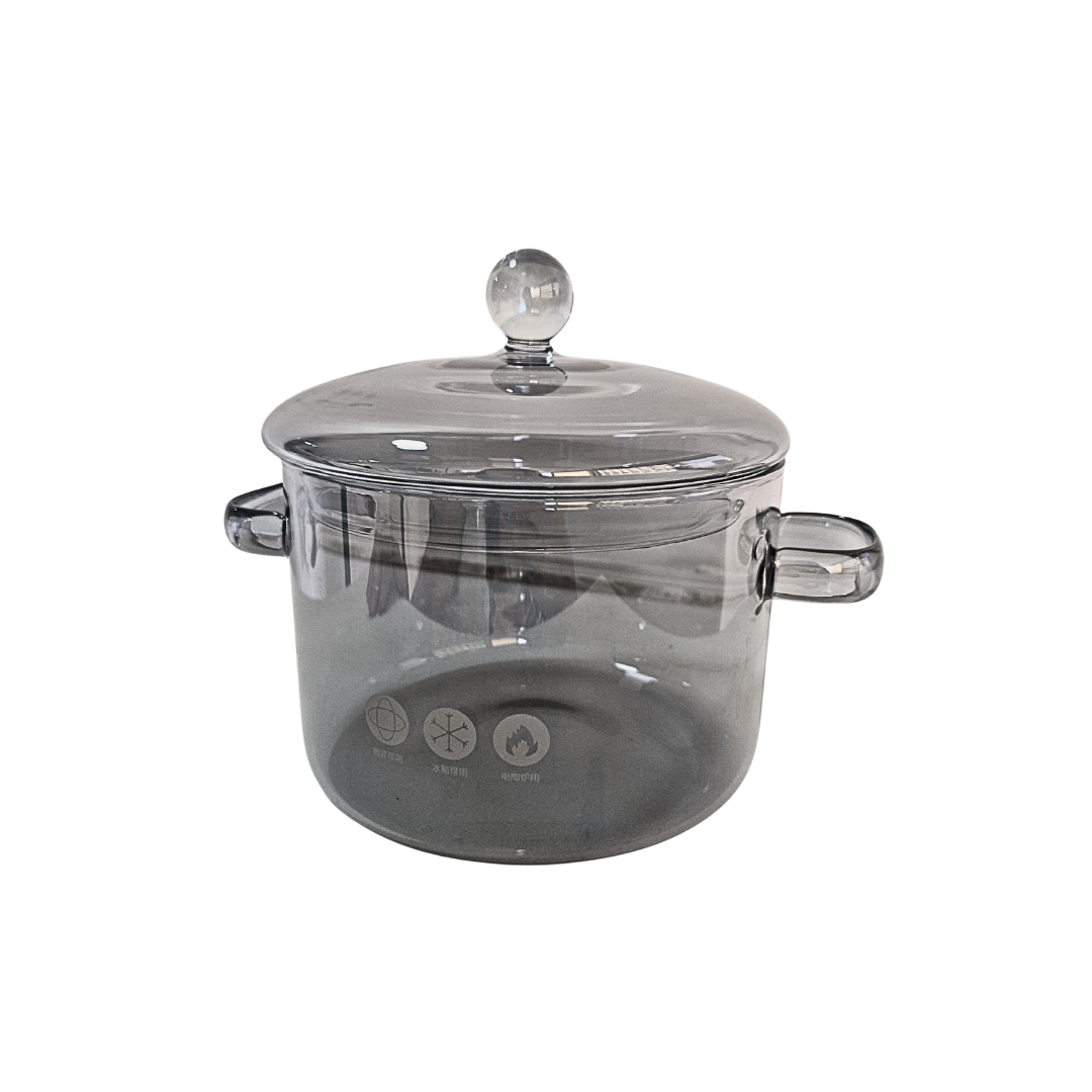 Olla de vidrio gris 1.5 litros