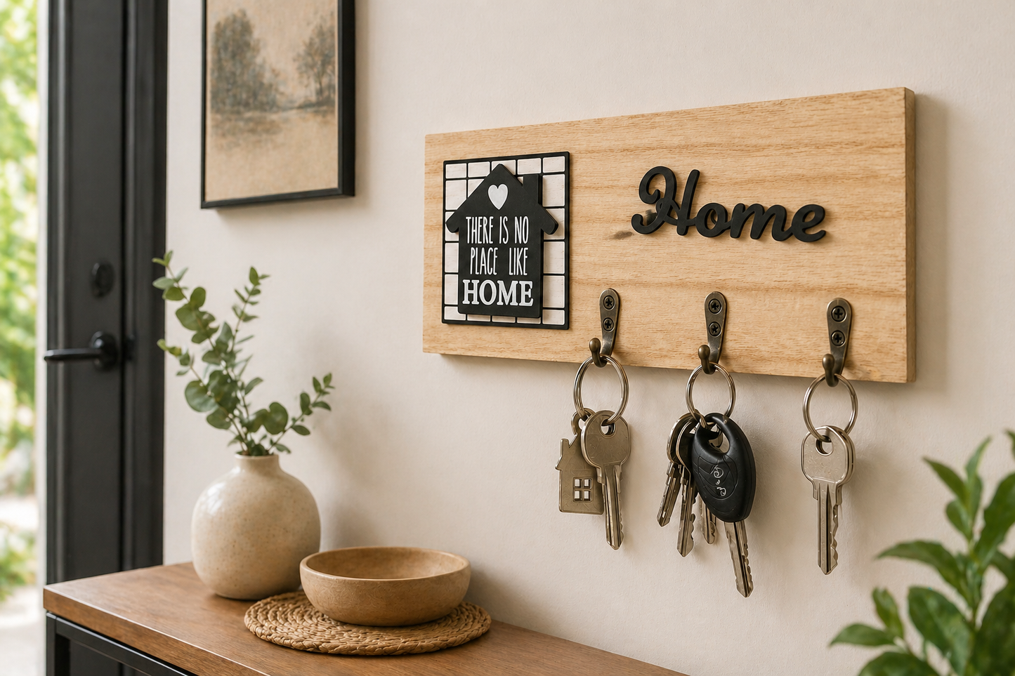 Portallaves de pared en madera