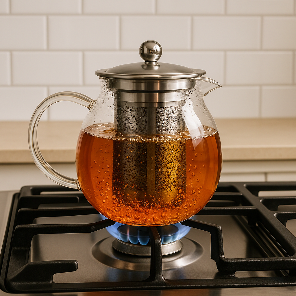 Tetera de vidrio con infusor