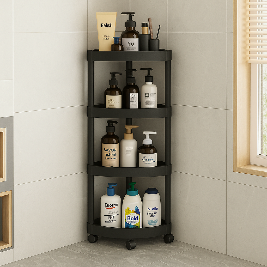 Repisa Esquinera con Ruedas – 4 Niveles