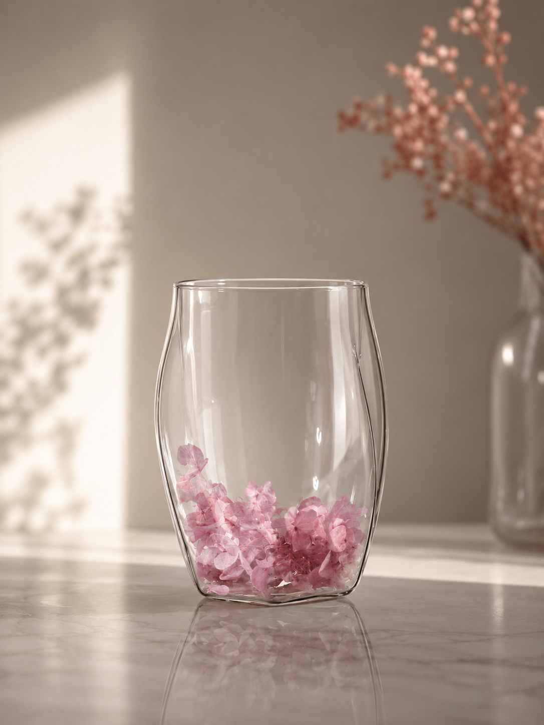 Vaso doble pared con flores