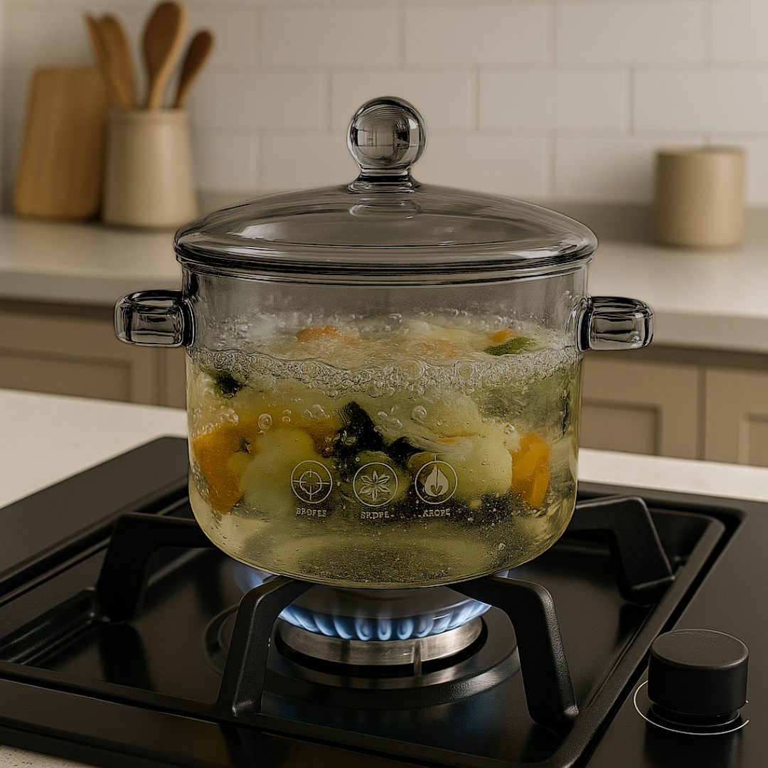 Olla de vidrio gris 1.5 litros
