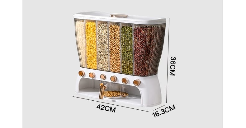 Dispensador de granos x6 compartimientos