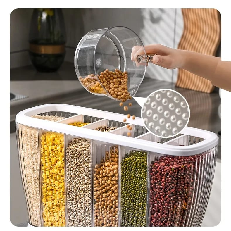 Dispensador de granos x6 compartimientos