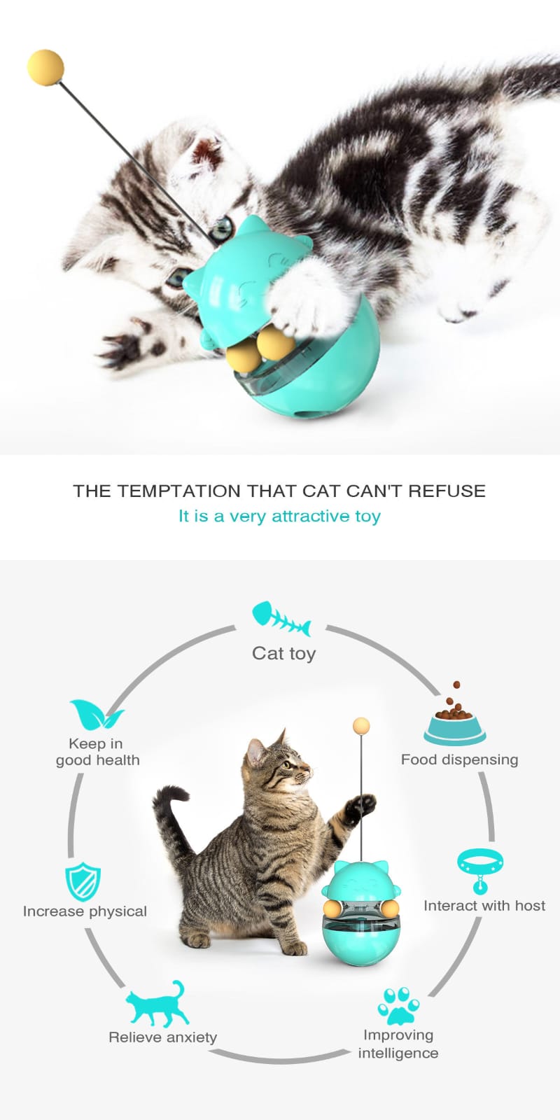 Juguete interactivo-Dispensador de alimentos para gatos