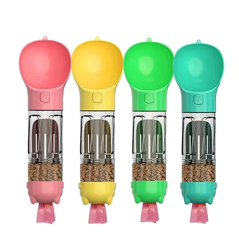 Botella dispensadora 4 en 1 para mascotas