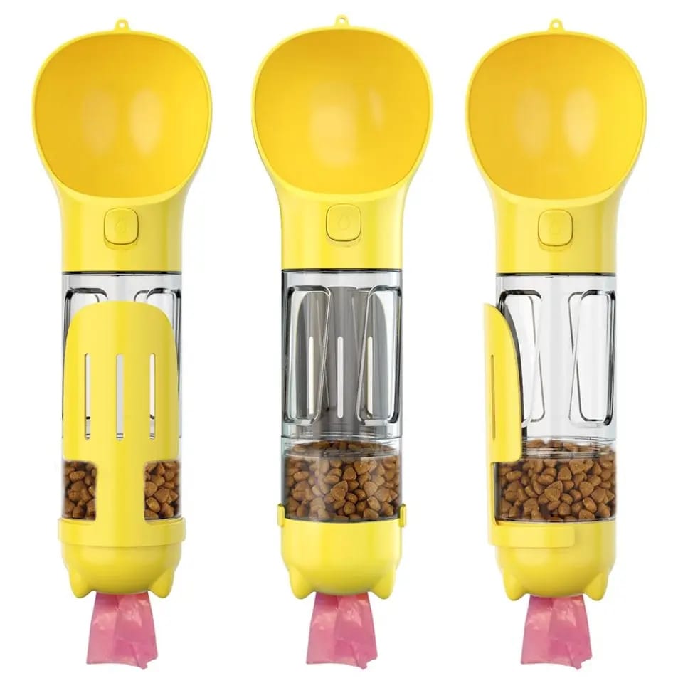 Botella dispensadora 4 en 1 para mascotas
