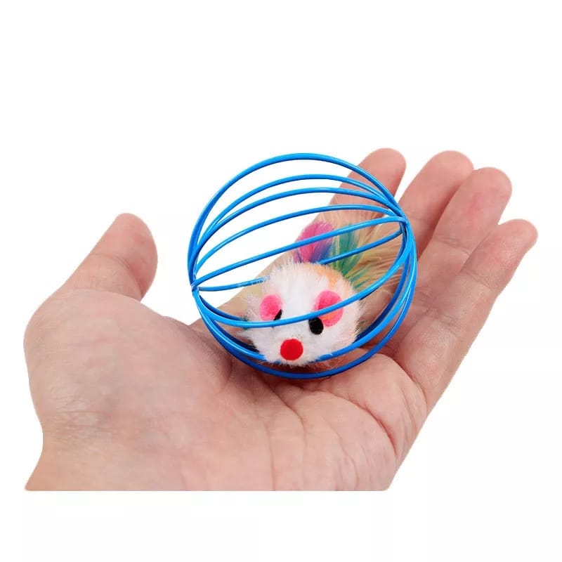Pelota interactiva con raton para gatos