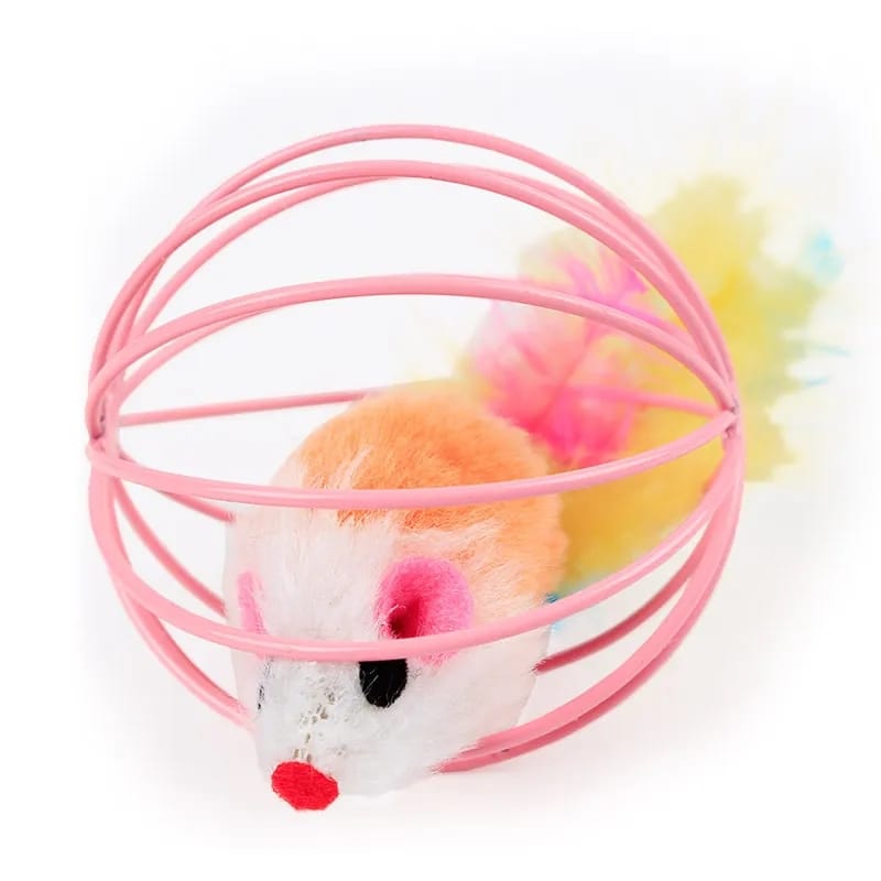 Pelota interactiva con raton para gatos