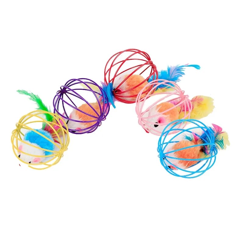 Pelota interactiva con raton para gatos