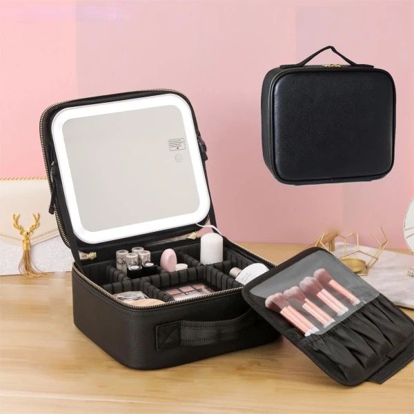 Organizador de cosmeticos con espejo led