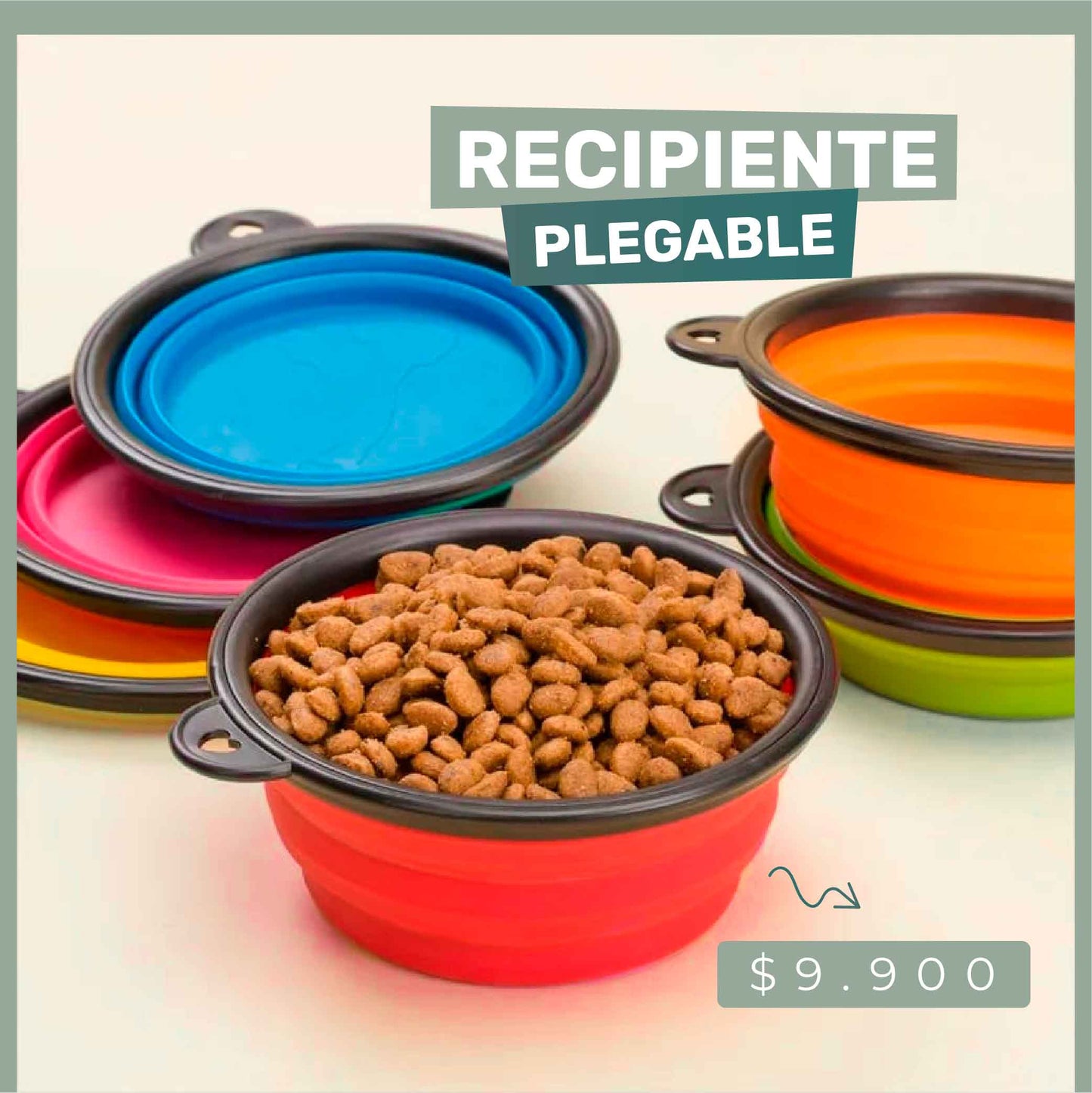 Recipiente plegable para mascotas