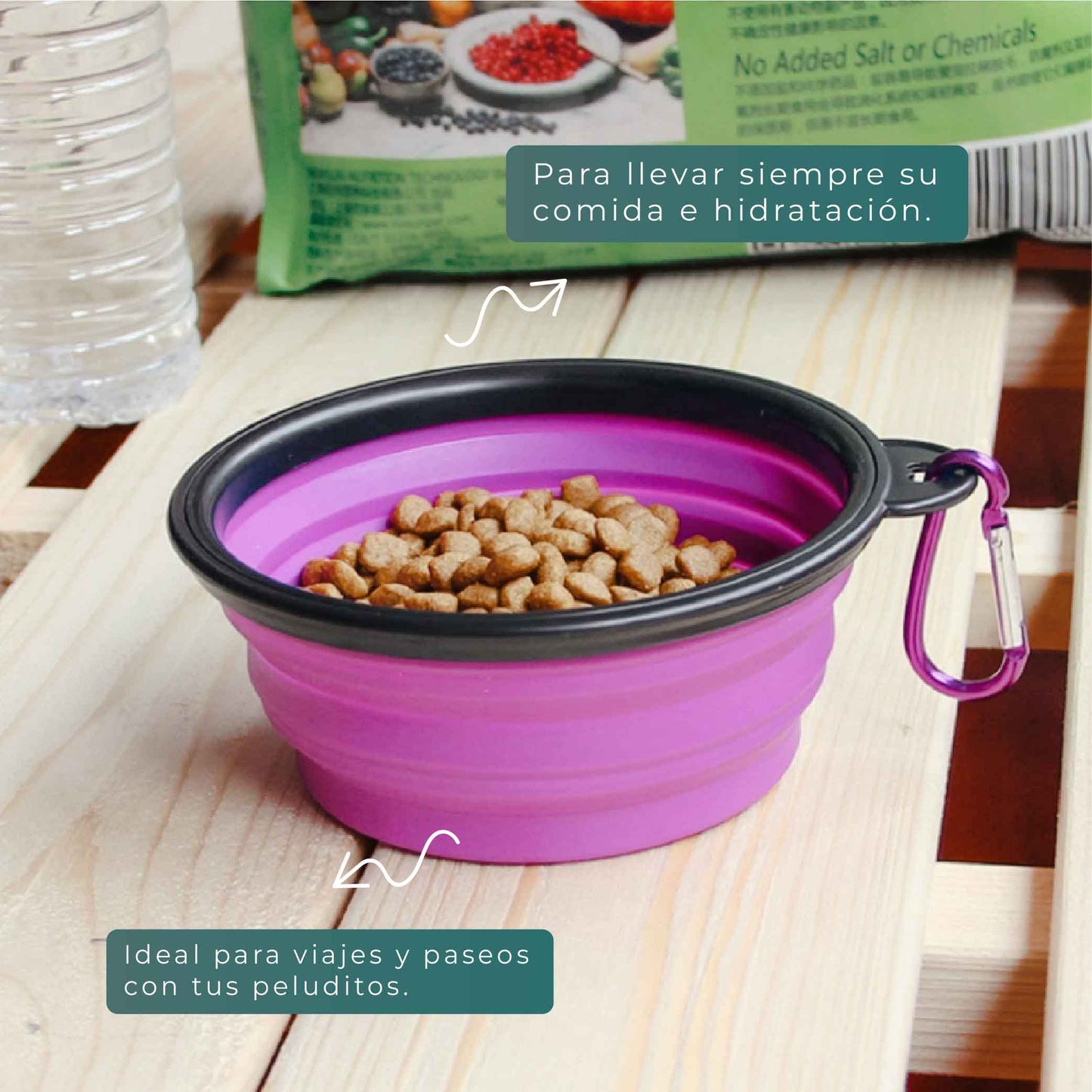 Recipiente plegable para mascotas