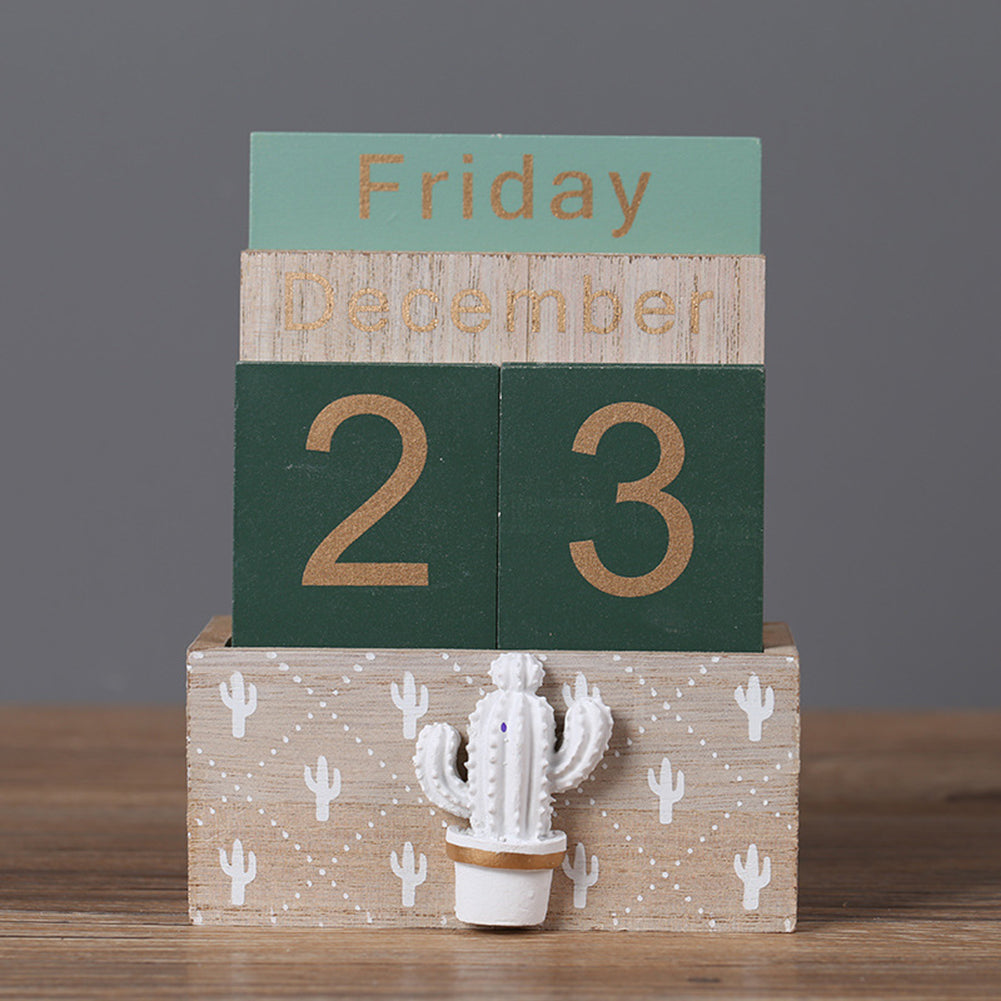 Calendario vintage de madera