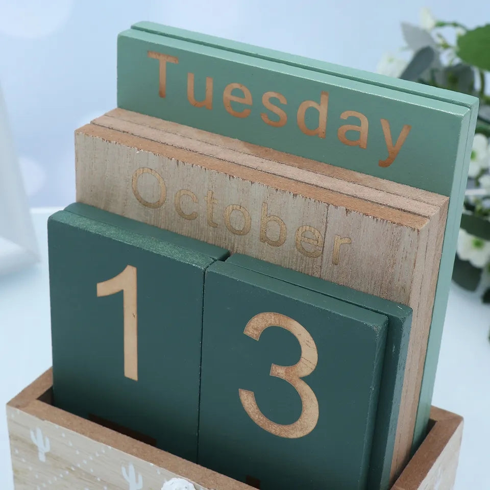 Calendario vintage de madera