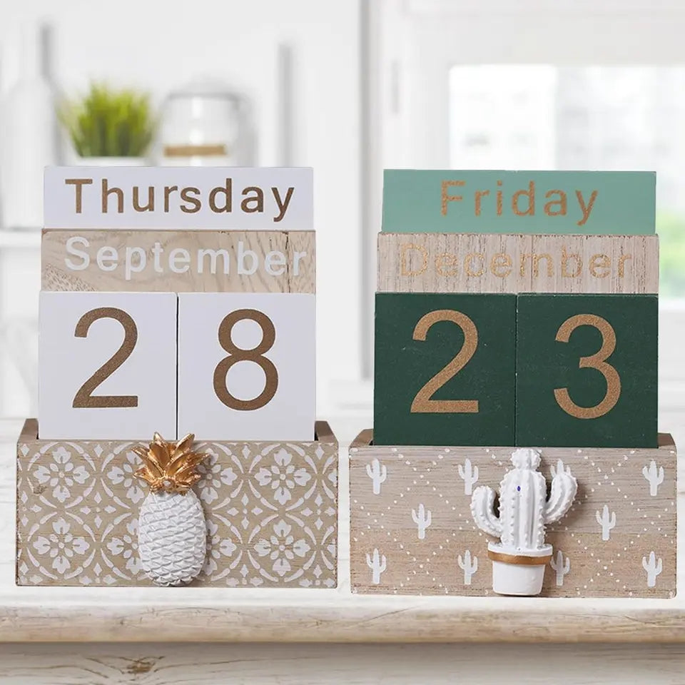 Calendario vintage de madera