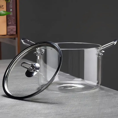 olla de vidrio 2.5 litros plateada