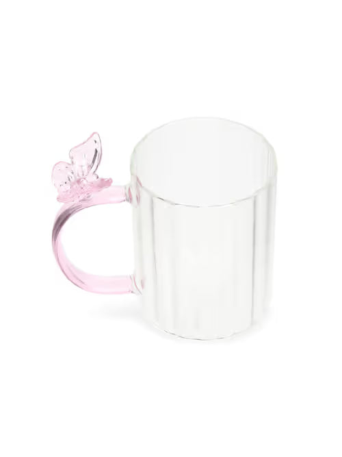 Vaso de vidrio mariposa