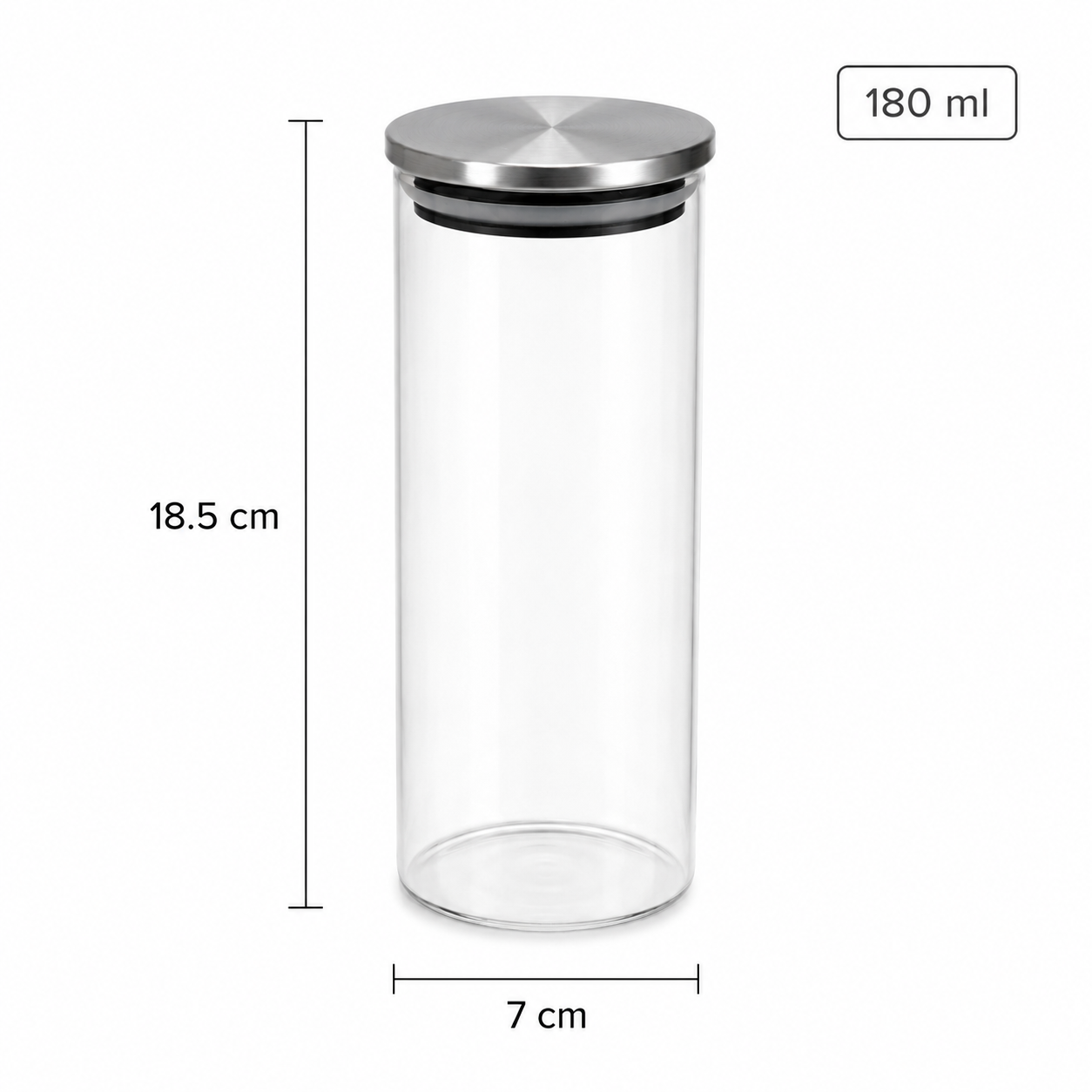 Recipiente redondo de vidrio 180ml