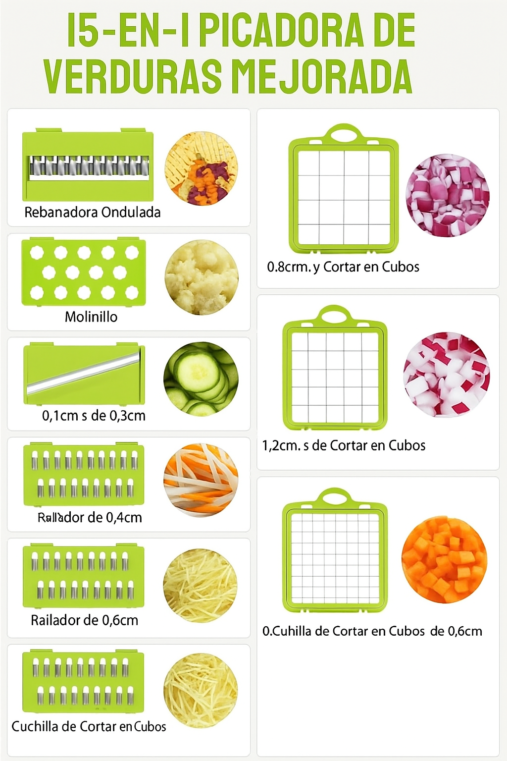 Rallador multifuncional de verduras