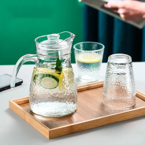 Set de jarra con vasos de vidrio