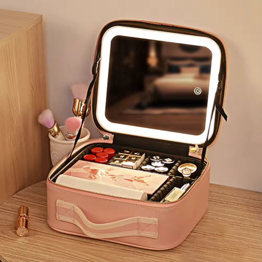 Organizador de cosmeticos con espejo led