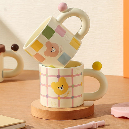 Taza cereamica Osito con Tapa y pitillo