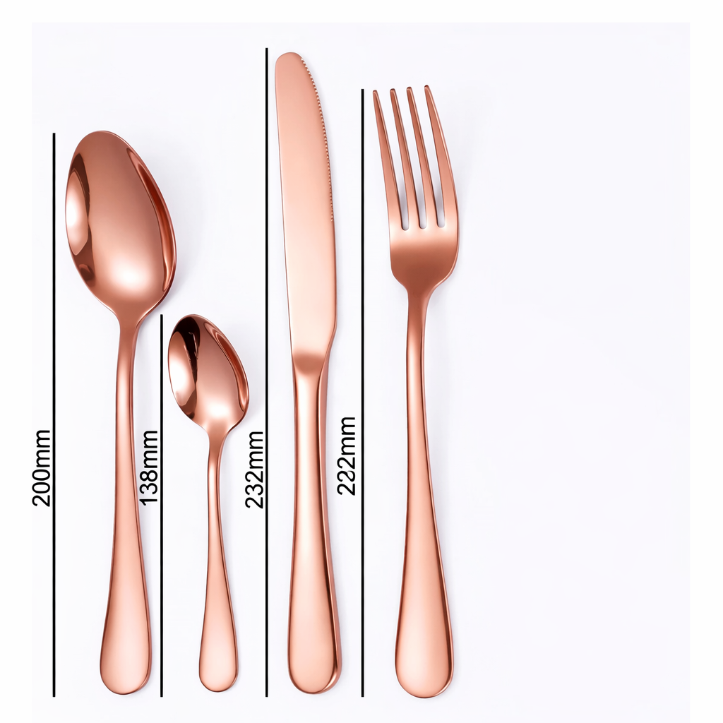 cubiertos oro rosa
