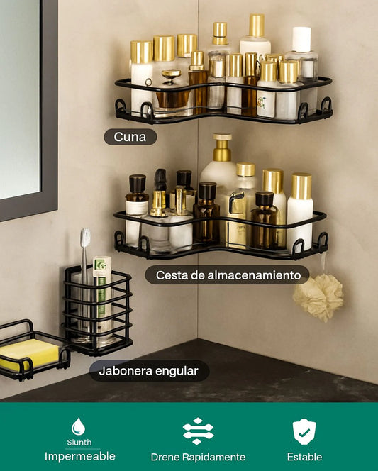Repisa de acero inoxidable x4 para ducha